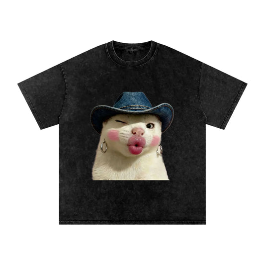 Flirty Cat - Oversized Shirt - Pawp Culture